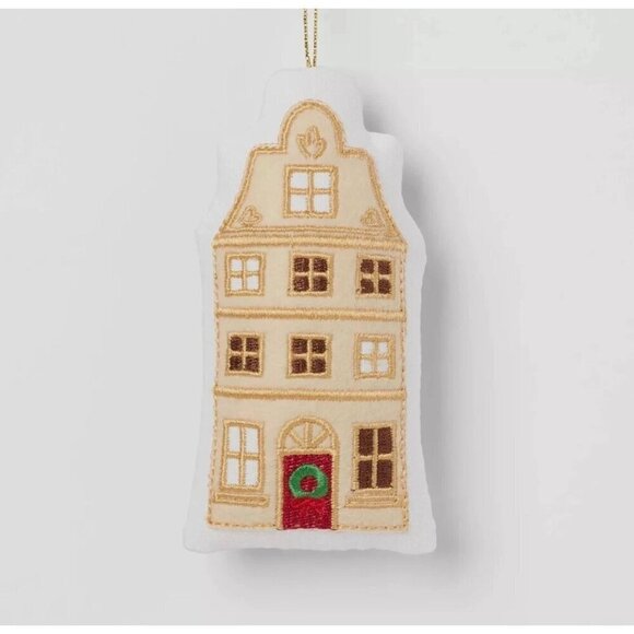 Target Other - Target Fabric House with Red Door Christmas Tree Ornament Cream Wondershop™